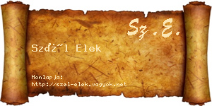 Szél Elek névjegykártya